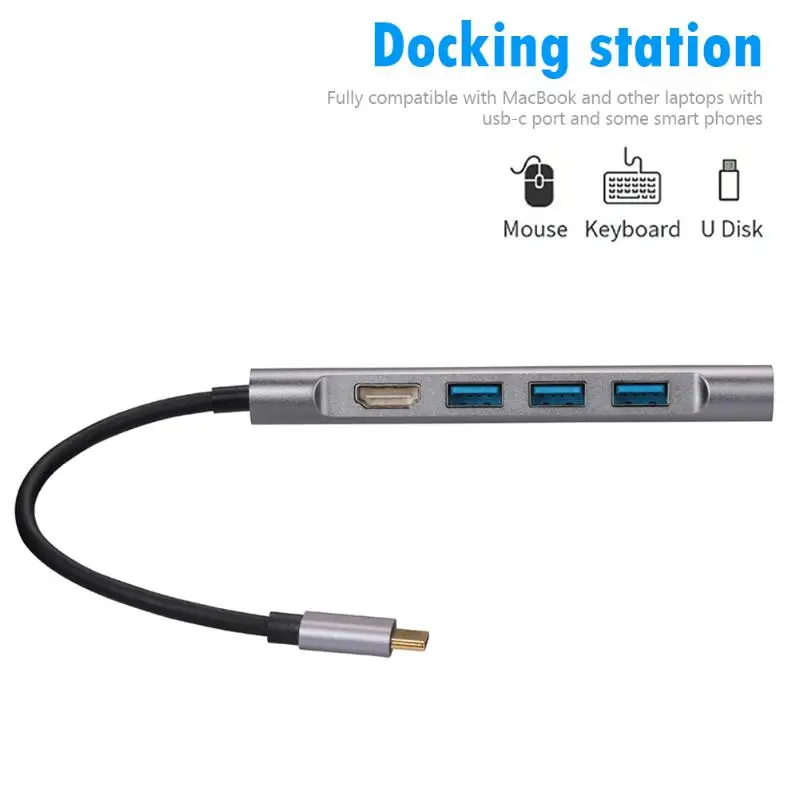 7-в-1 Тип C концентратор USB-C для 3xUSB3. 0+ HDMI+ TF слот+ PD Мощность 7 Порты ноутбук адаптер переменного тока компьютера Тетрадь док-станции сплиттер