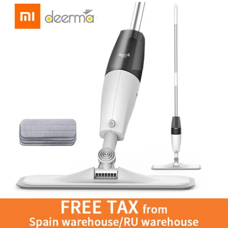 

(Ship from Moscow) Xiaomi Ecological Chain Brand-Deerma Water Spraying Swiper Mop Carbon Fiber Cloth 360 Rotation for Smart Home