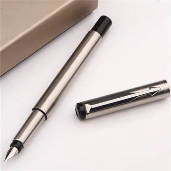 

1PC Silver Metal Vector Fountain Pen 0.5mm Nib Full Metal Body Pens Business Gift Writing Calligraphy Office Supplies