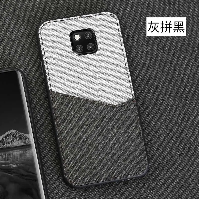 Тканевый сшитый многофункциональный чехол для телефона huawei mate 20 10 pro mate 9 pro Honor 9 Lite защитный чехол с защитой от пота и пятен - Цвет: Gray fight black