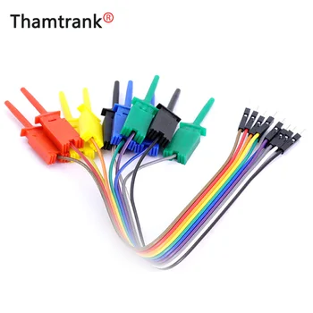 

100Sets/lot 25cm Length 10PIN High Efficiency Logic Analyzer Cable Gripper Probe Test Hook Clip Line Kit 5 Colors