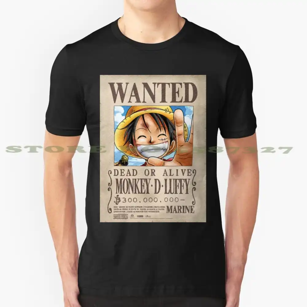 Luffy Wanted Poster Black White Tshirt For Men Women Luffy Wanted Bountie Man One Piece Manga Japan Eiichiro Oda Dumontbast T Shirts Aliexpress