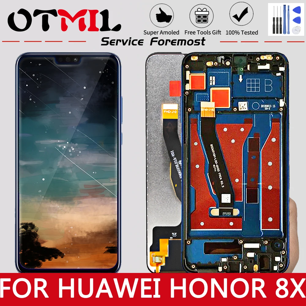 

Original M&Sen For 6.5" Huawei Honor 8X JSN-L21 JSN-L42 JSN-AL00 LCD Display Screen With Frame+Touch Panel Digitizer Assembly