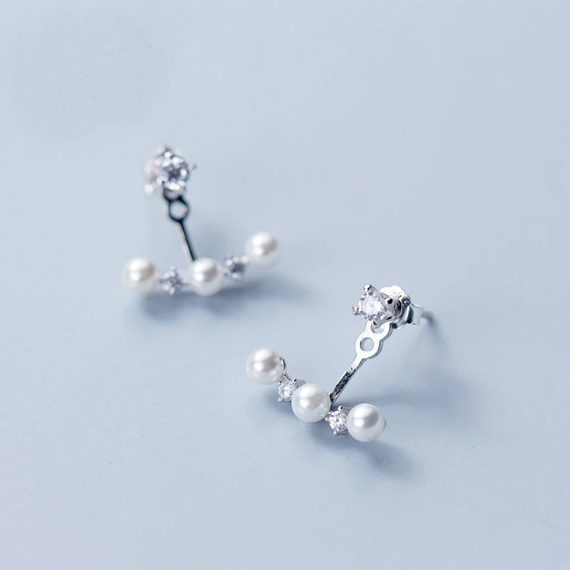 MloveAcc модные 925 пробы серебряные геометрические серьги-клипс серебро 925 ювелирные изделия для Женская циркониевая свадебные серьги, ювелирные изделия