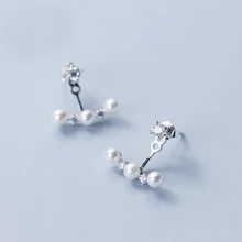 MloveAcc модные 925 пробы серебряные геометрические серьги-клипс серебро 925 ювелирные изделия для Женская циркониевая свадебные серьги, ювелирные изделия