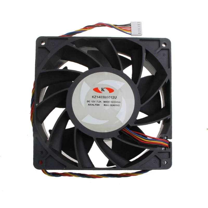 KZ14038B012U 140 мм DC 12 В 7.2A охлаждающий вентилятор 140x140x38 6-p шариковый подшипник 7500 об/мин