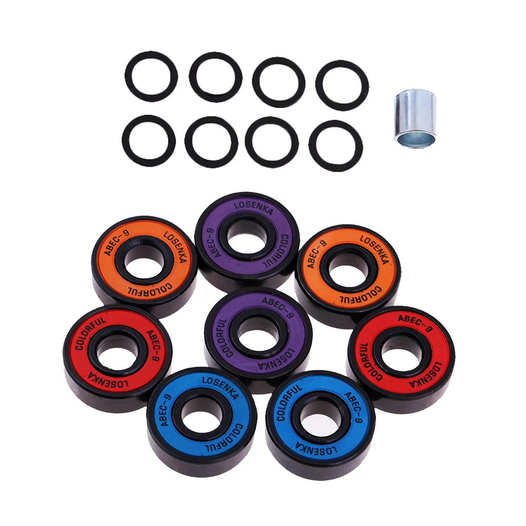  Premium Skateboard Bearings, Pro Longboard Bearings  ABEC 9