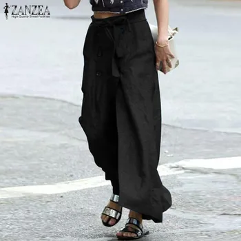 

Women Button Down Skirts ZANZEA Spring Elegant Work Vestidos Fashion Split Party Skirt Casual Solid Long Faldas Saia Female Robe