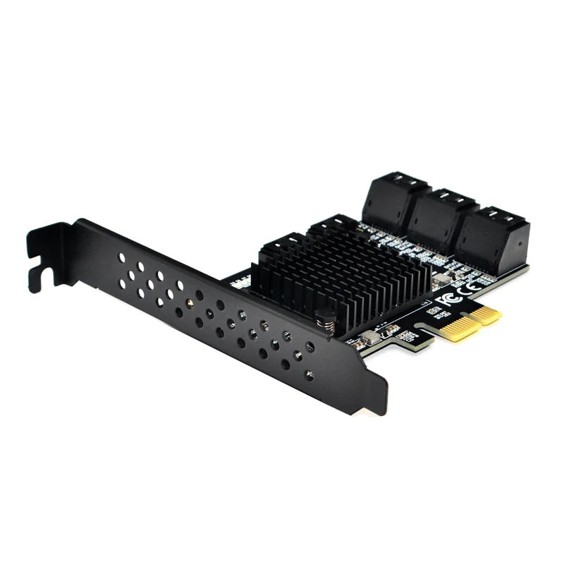 88SE9215 чип 8 портов SATA 3,0 Для PCIe Плата расширения PCI Express SATA адаптер SATA 3 конвертер с радиатором для HDD