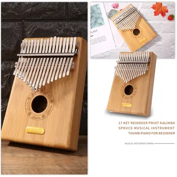 

17 Keys Kalimba Exotic Style Bamboo Musical Instrument Thumb Piano Lightweight Portable Music Elements for Beginner