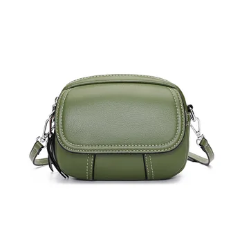

Women's New Fashion Genuine Leather Circular Bag Handbag Casual Mini Wild Shoulder Bag Crossbody Bag