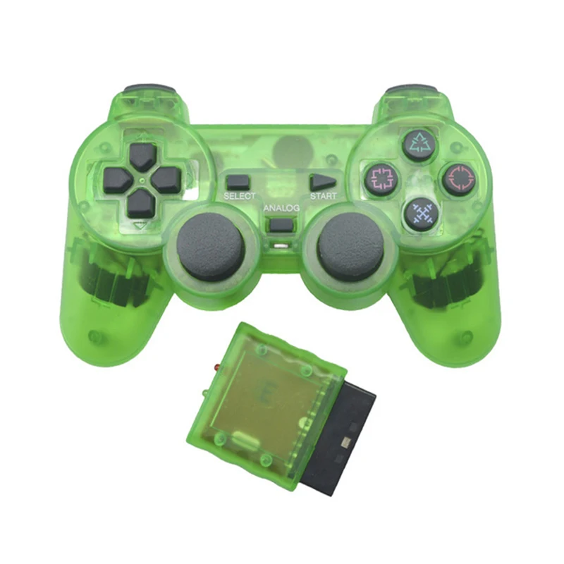 Transparent Color Bluetooth Wireless Gamepad Controller For Sony PS2 2.4G Vibration Controle For Plastation 2 Joystick