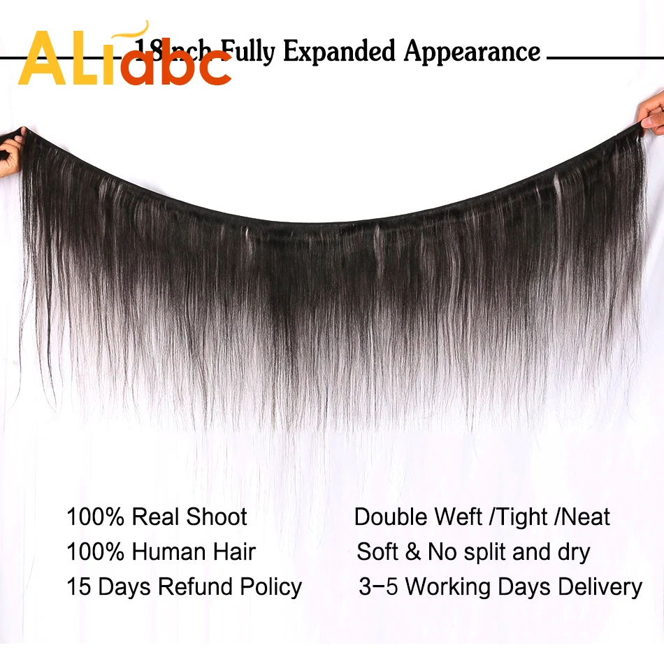 Aliabc бразильские пучки прямых и волнистых волос, человеческие волосы, пряди, натуральный цвет, Remy, 8-28 дюймов, волосы для наращивания