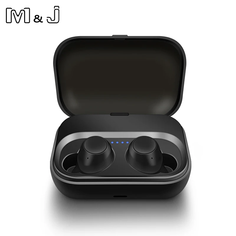 

M&J Bluetooth 5.0 TWS Pair Wireless Earphone Deep bass Sweatproof Headphone with 1200mAh Charging Box For Apple iPhone xiaomi