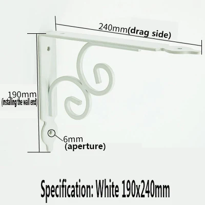 White 190x240mm 2 шт утолщенные треугольные полки перегородки фиксированные опоры полки мраморные стойки несущей Аппаратные аксессуары - Color: White 190x240mm