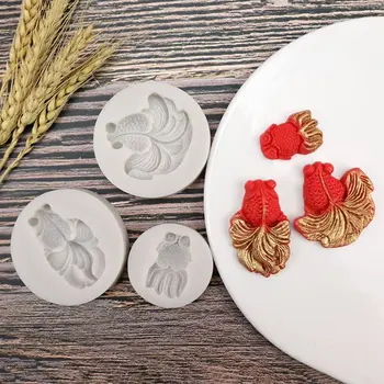 

DIY Goldfish Pendant Resin Cake Decor Fondant Silicone Mold Jewelry Baking Tools