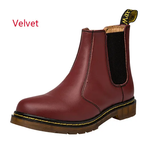 velvet red-1 Ботинки, увеличивающие рост; Мужская обувь; коллекция года; повседневная обувь с высоким берцем; chaussure homme; ботинки «Челси»; мужские и женские повседневные кожаные ботинки для пары - Цвет: velvet red-1