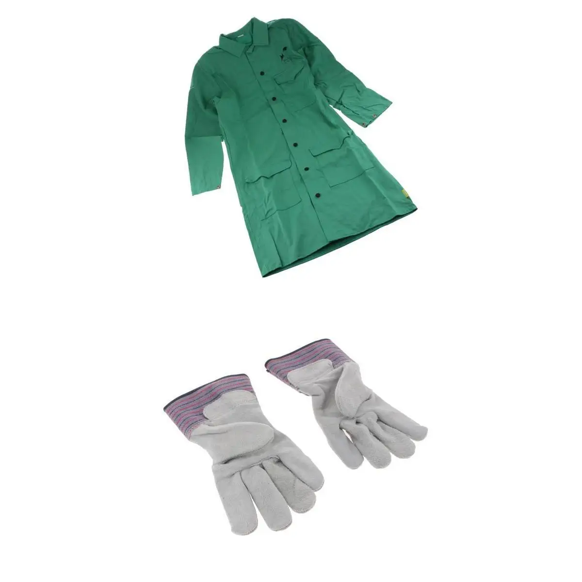 

Flame Resistant Welding Coveralls Green Color XL+Welding Work Gloves XL Safety & Protective Clothing Worker Uniform