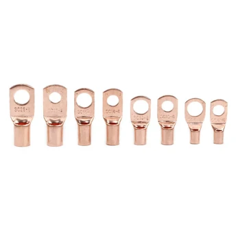 

120Pcs Copper Tube Terminals Battery Welding Cable Lug Ring Crimp Connector Set