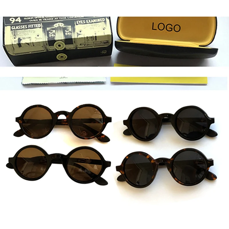 

Top quality Round Johnny Depp Sunglasses Men Woman Brand Designer Acetate Frame Polarized lens Driving Shades With Box SQ19