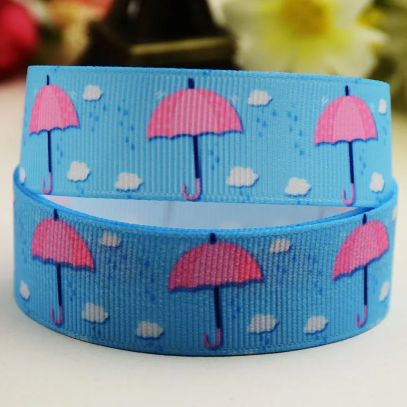 7/8'' 22mm 1&quot 25mm 1-1/2&quot 38mm 3&quot 75mm Umbrella Cartoon printed Grosgrain Ribbon party decoration 10 Yards X-02784 | Дом и