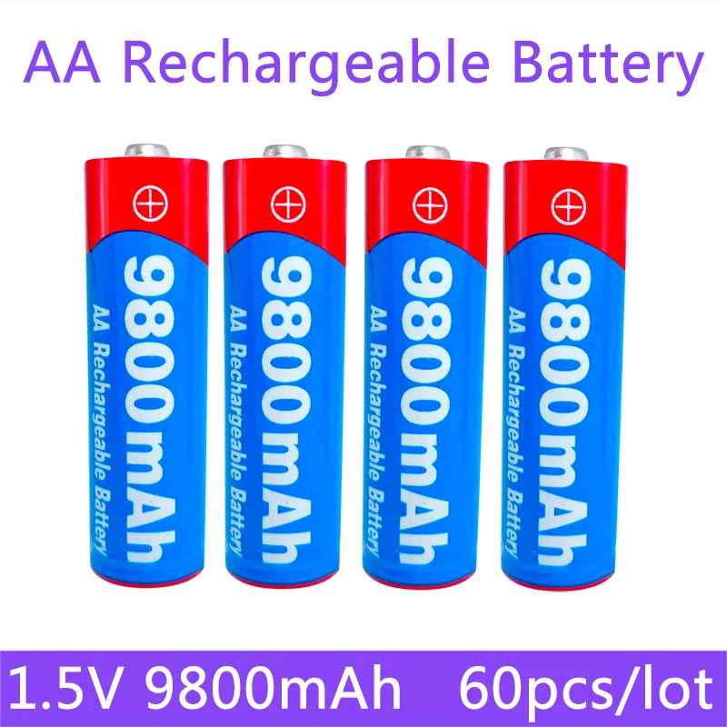60pcs/lot 100 Original New Aa Battery 1.5v Aa Reachargeable Battery