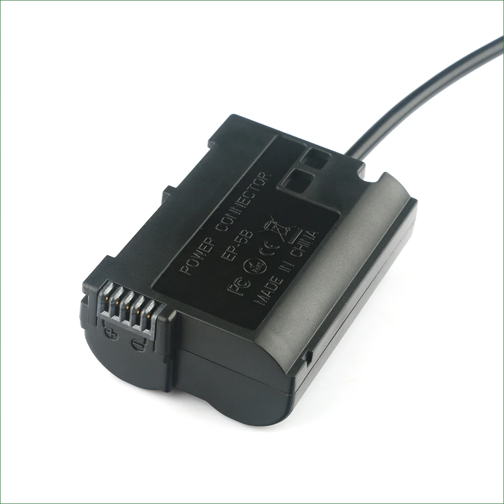 USB to EN EL15 EP 5B Dummy Battery Adapter Plug DC Power Bank Compatible with Nikon Z7 Z6 D7500 D7200 D7100 D7000 D850 D810
