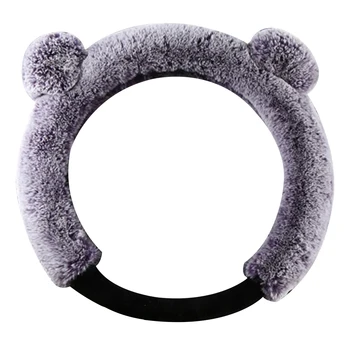 

Fluffy Fashion Non Slip Winter Warm Soft Protection Round Short Plush Thick Sweat Absorption Wrap Universal Steering Wheel Cover
