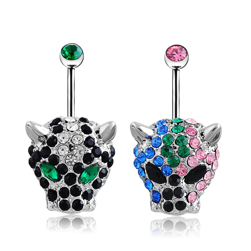 1PC Leopard Head Belly Rings Medical Women Button Beautiful Navel Piercing Body Fashion Jewelry Best Gift for Ladies |