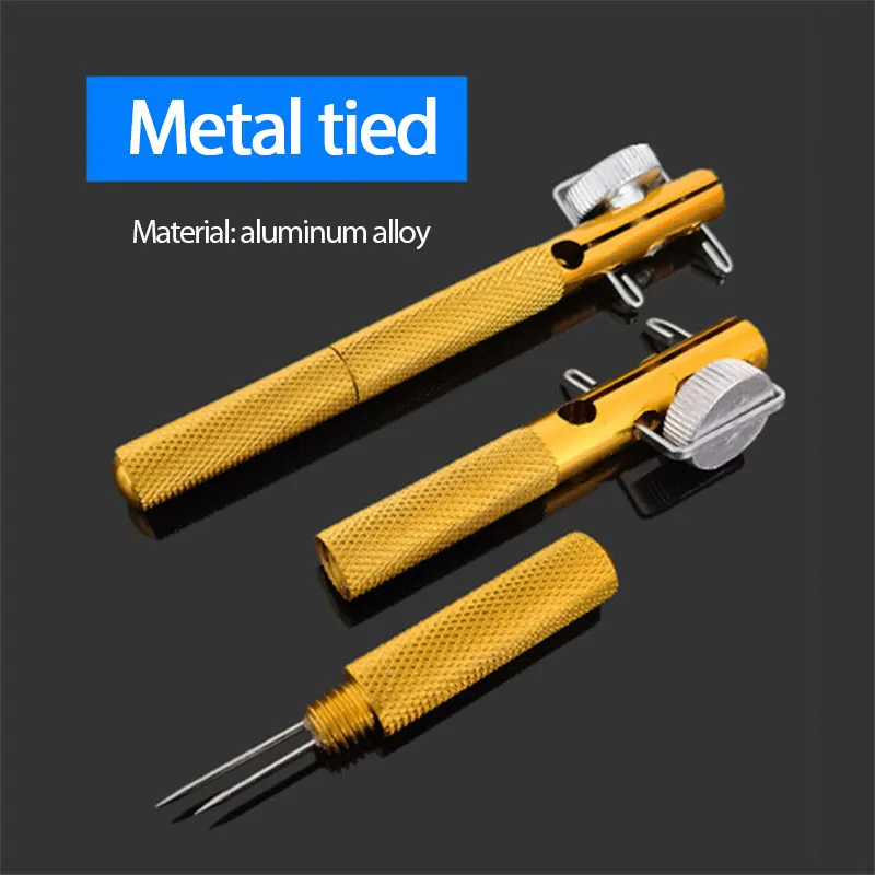 Fishing Line Knot tying Tool Tied Hook Manual Dual Needle Wire UK STOCK