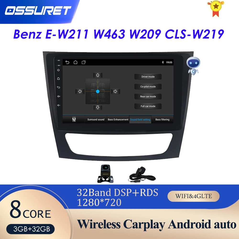 Автомобильный DVD-плеер HD 1024*600 с сенсорным экраном для mercedes w211 Android 10 мультимедиа