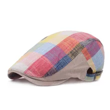 Летне-осенняя хлопковая плоская кепка для мужчин и женщин, клетчатый берет газетчика Boina Gatsby, кепка, плоская кепка в западном стиле