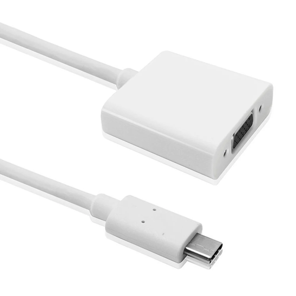 Прочный профессиональный компьютерный ультра-тонкий кабель USB практичный мини ABS корпус луженая медь Тип C к VGA коннектор адаптер