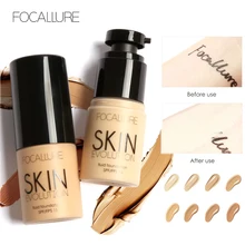Focallure base rosto líquido fundação creme cobertura completa corretivo óleo-controle fácil de usar fundação maquiagem rosto macio