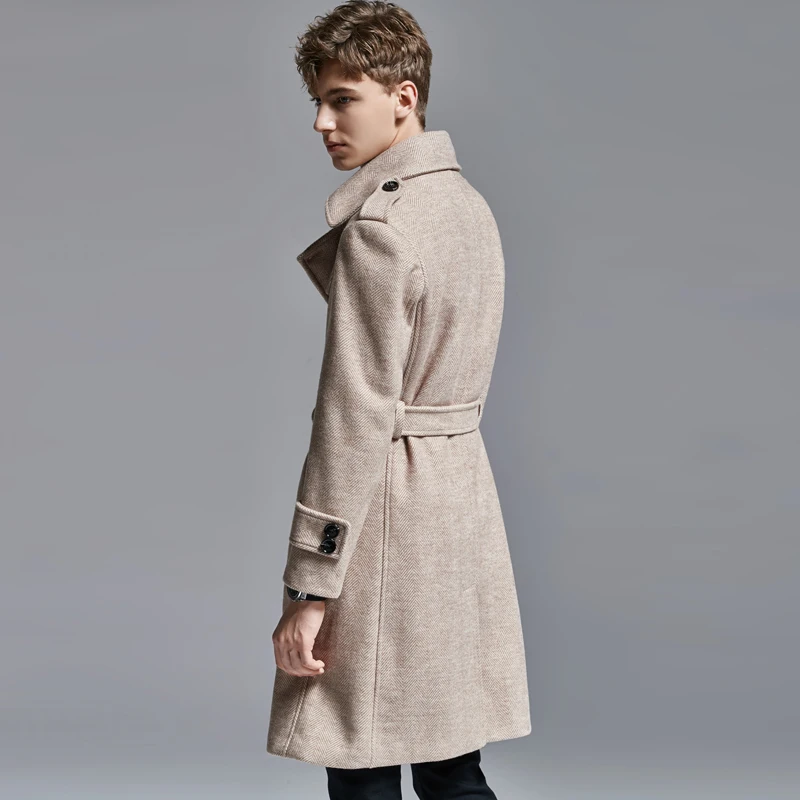 Wool Men Herringbone Trench Luxury Double Breasted Long Mens Jackets And Plus Size 6xl Fashion Slim Fit Male Coats Wool Men Herringbone Trench Luxury Double Breasted Long Mens Jackets And Plus Size 6xl Fashion Slim Fit Male Coats