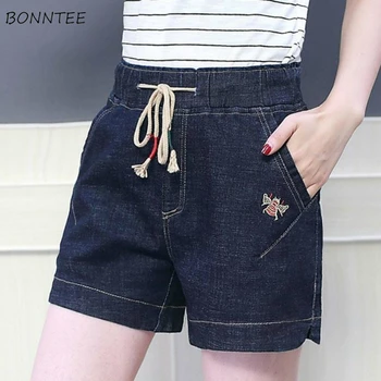 

Shorts Women Trendy Ulzzang Drawstring Straight High Waist Clasic Hot Summer Oversize Lady Denim Short Loose Femme Clothing 4XL
