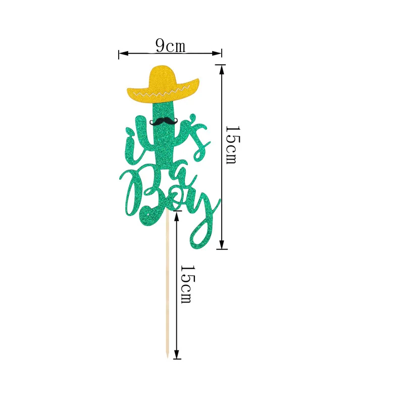 Gender Secret Taco Bout  baby Banner Baby Shower Party Oh Baby Hawaiian Baby Shower Cake Tag Decoration HL85 (1)