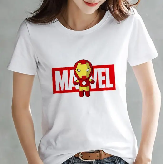 

Fashion Marvel Avengers T shirt Women printed Harajuku Tshirt Thin section Short Sleeve T-shirt