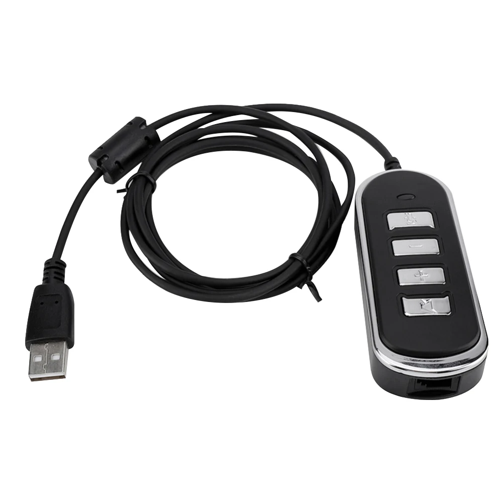 Adapter Cable With Control Box Indicator Light Accessories For Audio Headphone Convertor Crystal Head RJ9 To USB Conversion Line