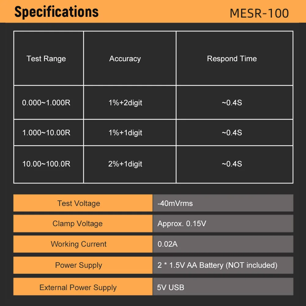 Omabeta Compteur de capacité ESR Testeur de Circuit automatique MESR-100,  testeur de capacité de résistance ESR auto multimetre
