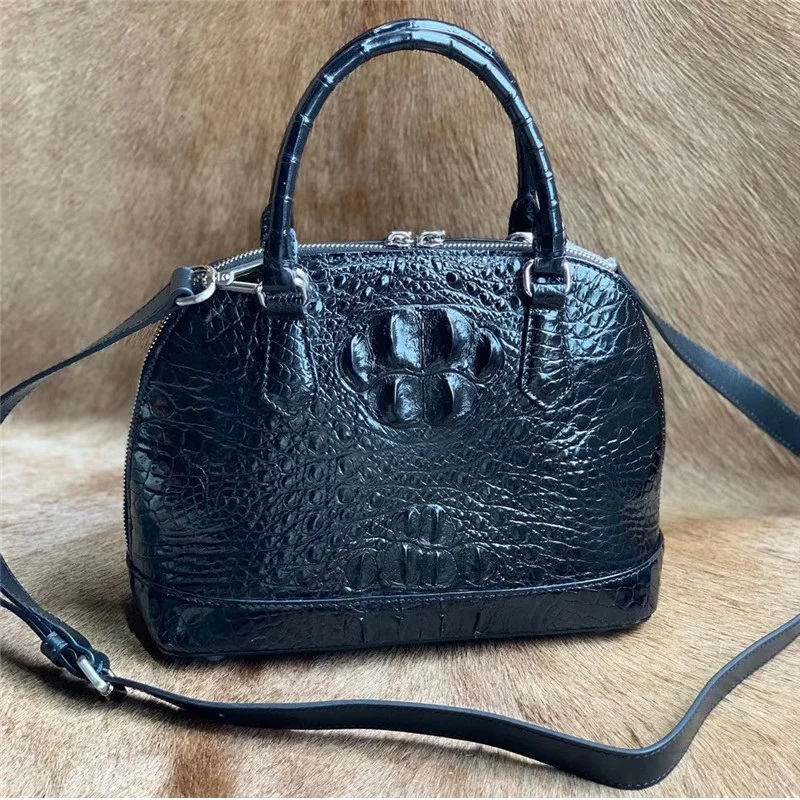 Authentic Exotic Crocodile Skin Women's Shell Purse Genuine Alligator Leather Female Handbag Lady Single Crossbody Shoulder Bag |