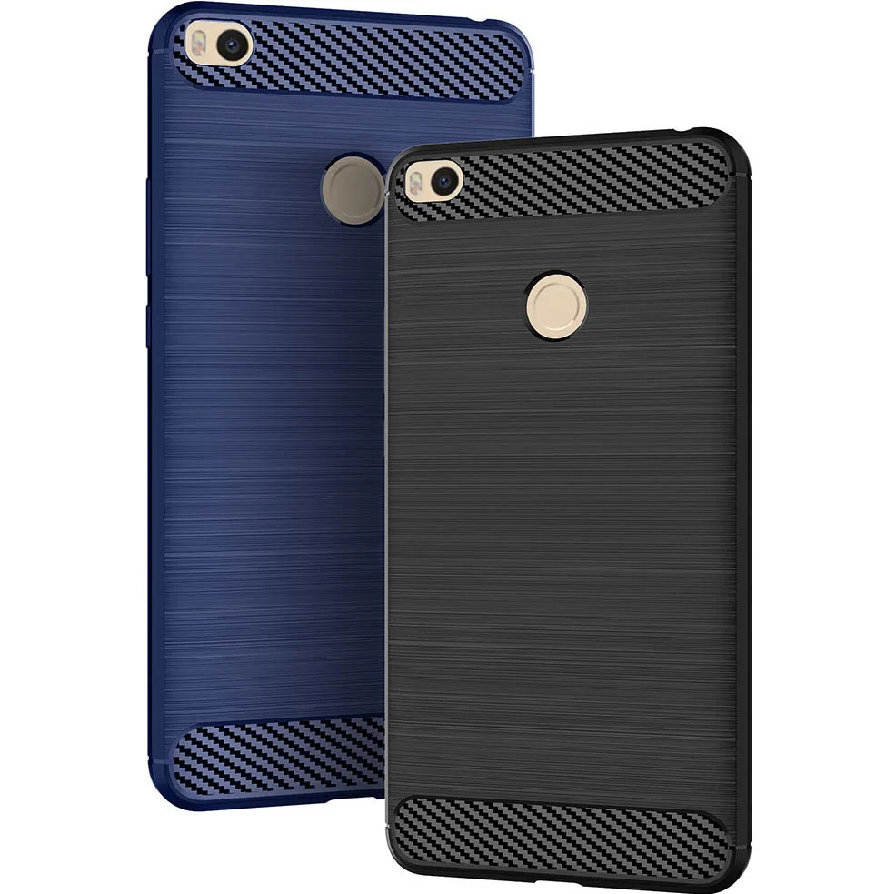 Shock Absorption Cover Soft TPU Anti Scratch Carbon Fiber Back Original Case for Xiaomi Mi Max 2 Max2 6.44&quot Cases | Мобильные