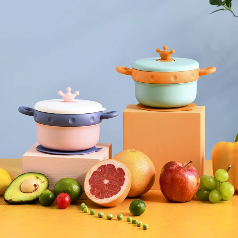 

Food Warming Plate Stainless Steel Injection Hot Water Insulation Cup Children Eating Dishes Sucker Feeding Tableware Anti-fall