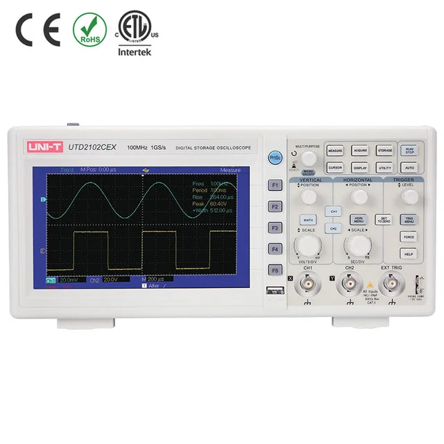 UNI-T UTD2102CEX Digital Oscilloscopes 2CH 100MHZ meter 7 inches LCD displays USB OTG Interface | Инструменты