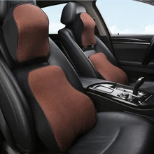 KKYSYELVA подголовник для автомобильного сиденья, поясничная подушка, поддержка шеи, поддержка памяти, поддержка спины, подушка, поддержка s эргономика, авто аксессуары для талии