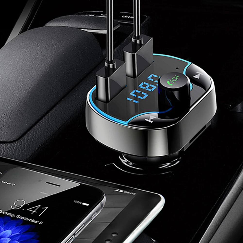 Два usb-порта Bluetooth громкой связи Автомобильный MP3-плеер телефон зарядное устройство fm-передатчик