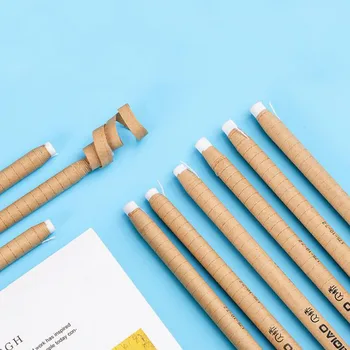 

4 Pcs/set Creative Pen Shape Pull Line Roll Paper Soft Rubber Pencil Erasers for Students Painting Drawing Tools Stationery