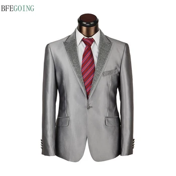 

Grey Regular Flat Single Breasted Wedding Groom Tuxedos Bride Suit Pants +Tie Custom made