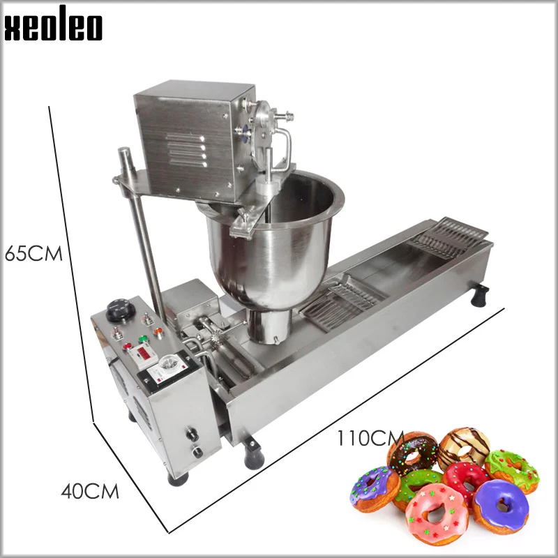 XEOLEO Electric Donut Fry machine Ball Shape MINI Donut Machine Cake Donut Fryer Full Automatic Counting system 3 set Moulds