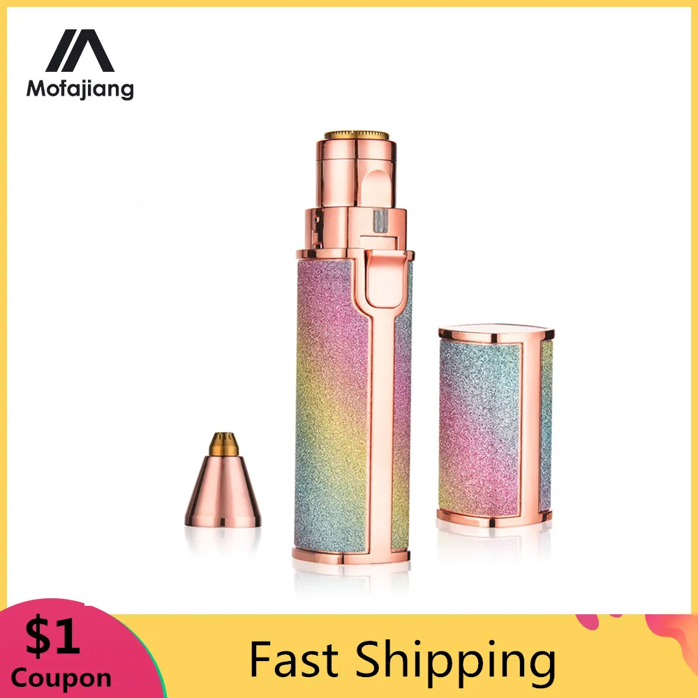 

2 In 1 Electric Eyebrow Trimmer for Women Painless Eye Brow Epilator Mini Shaver Lady Portable Female Lip Face Razor Body Hair
